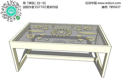 玻璃几何图案茶几 现代客厅的艺术焦点