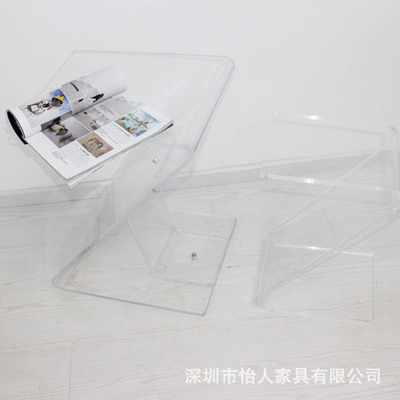 【Z型茶几/透明边几/笔记本茶几/压克力茶几/Z字几进口材料】价格,厂家,图片,椅子、凳、榻,深圳市怡人家具-
