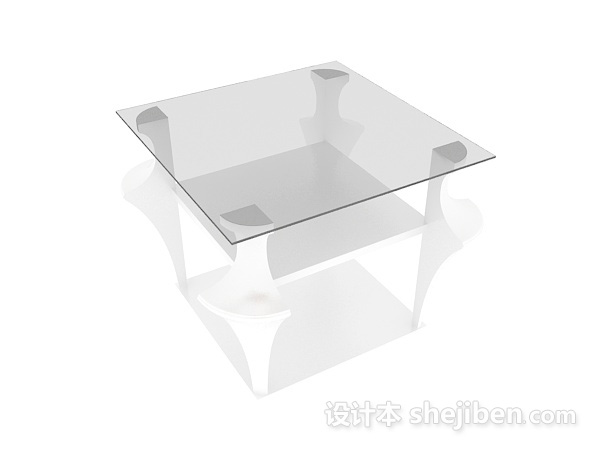 透明玻璃茶几桌3d模型下载-设计本3D模型下载